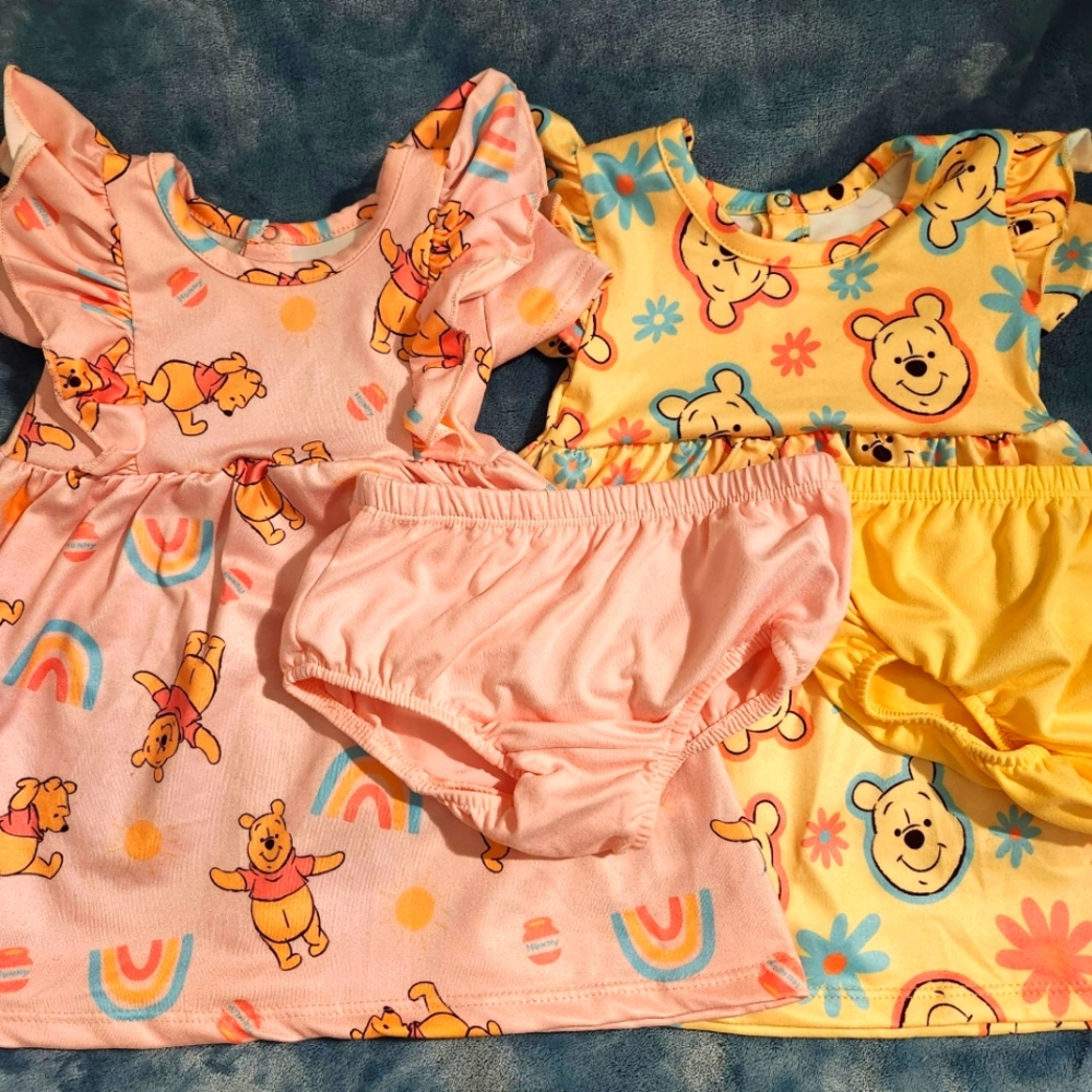 Kids DisneyWinnie the Pooh Baby 2 Dress Set Size 6mo